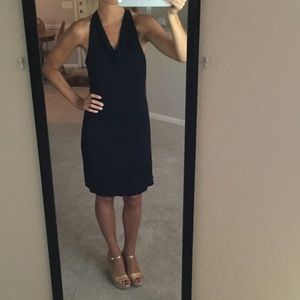 Black cotton knee length dress